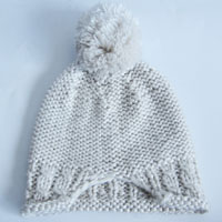 air yarn hat with pompom