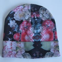 black flower printed scarf