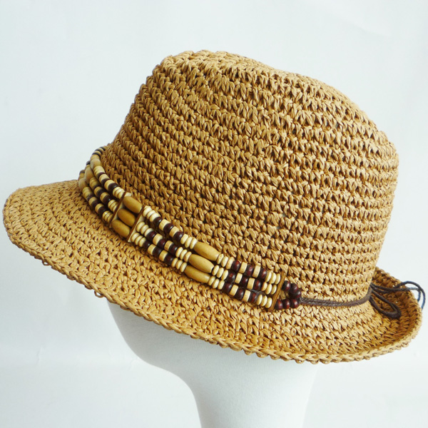 hat with beads