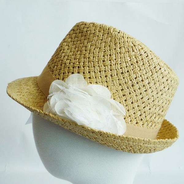 hat with flower band