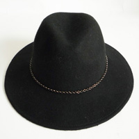hat with metal chain