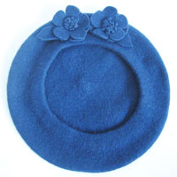 wool felt beret with flower