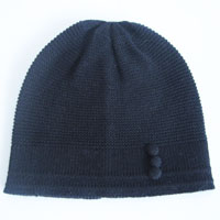 black arylic hat with button