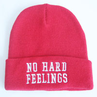 acrylic hat with word embroidery
