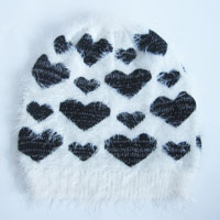 feather yarn jacquard hat