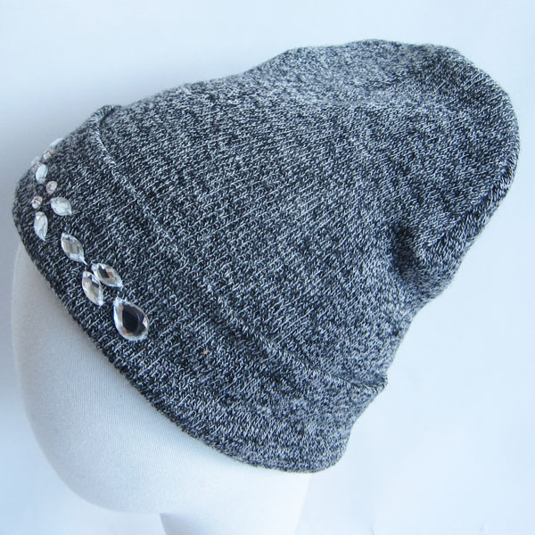 grey hat with stone