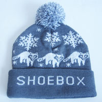 acrylic jacquard hat with pom pom