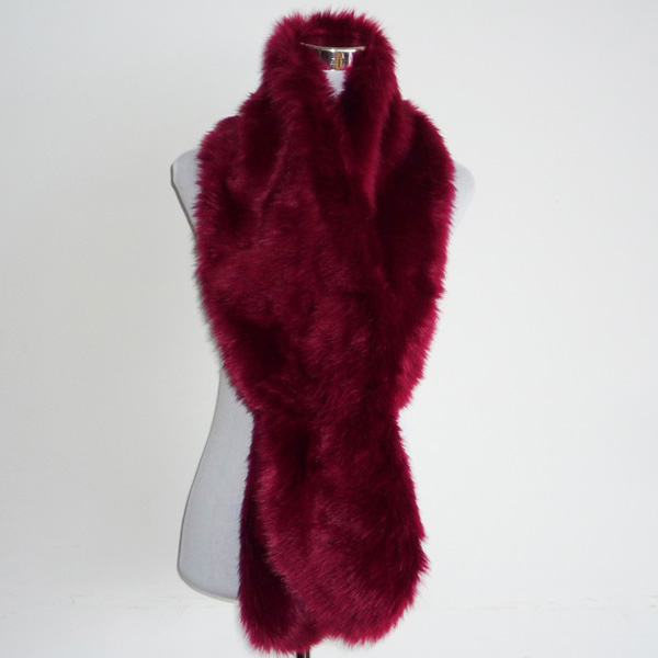 red fur scarf