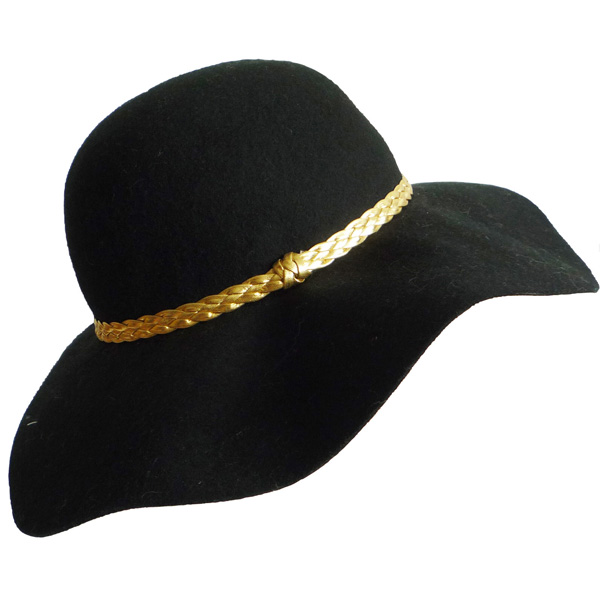 hat with gold braid band