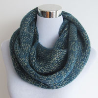 mohair acrylic snood with gold thread