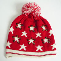 acrylic jacquard hat with rivet