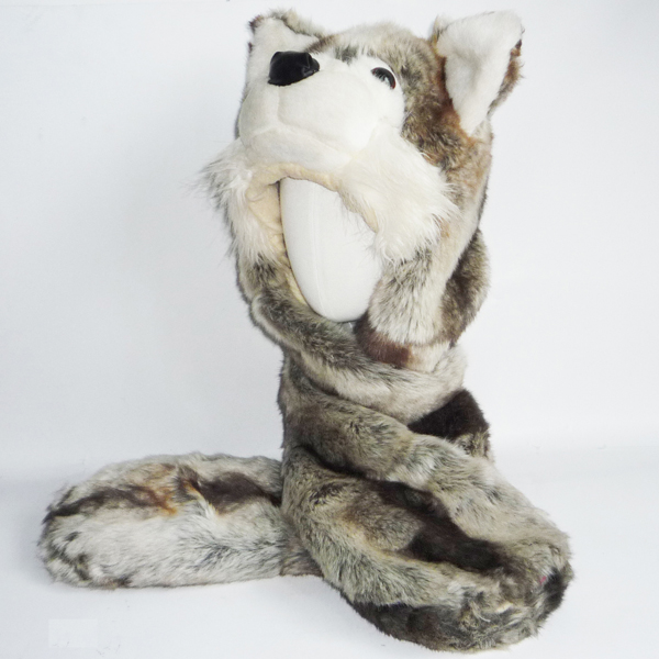 fake fur animal hat scarf