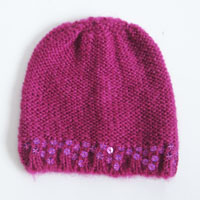 acrylic mohair hat with sequin