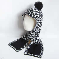 acrylic animal hat scarf