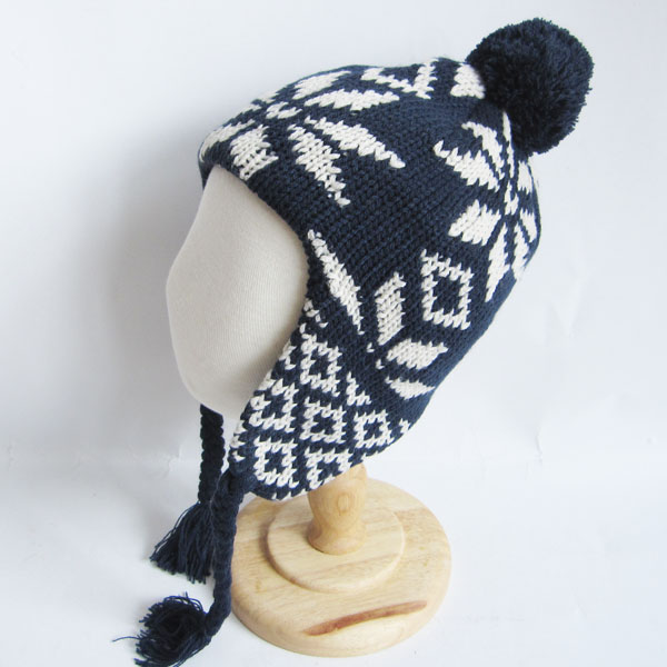 acrylic jacquard trapper hat