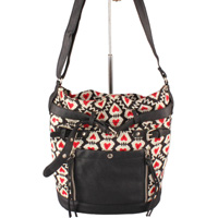 hearts printed fabric bag