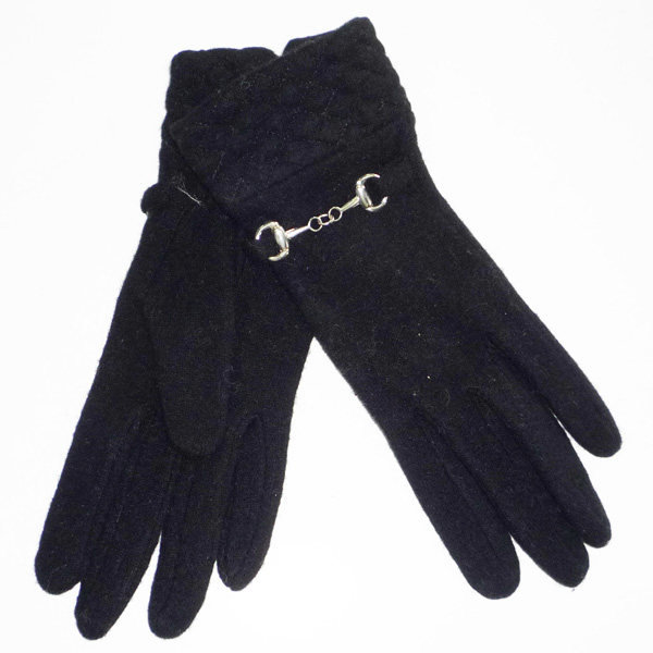 glove with metal buckle