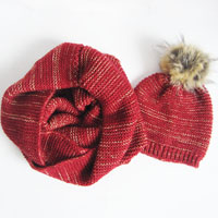 mohair acrylic snood and hat with lurex