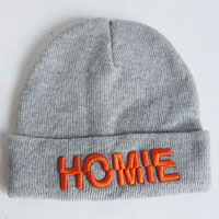 acrylic hat with word embroidery