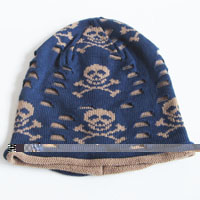 men's double layer jacquard hat