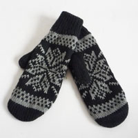 men's acrylic jacquard mitten