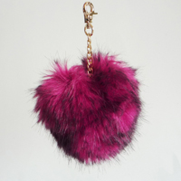 fake fur ball key ring