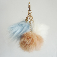 fake fur balls key ring