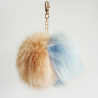 fake fur ball key ring