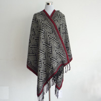 acrylic jacquard poncho
