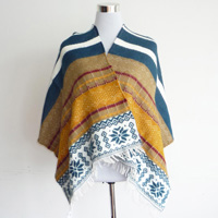 acrylic jacquard poncho