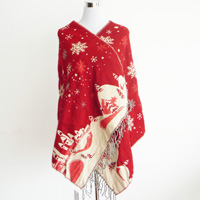 acrylic jacquard poncho