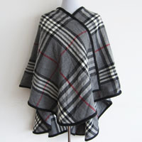 acrylic check poncho