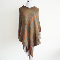 acrylic check poncho