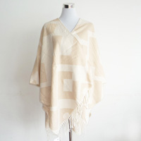 acrylic jacquard poncho