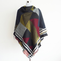 acrylic jacquard poncho