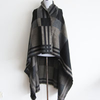 acrylic check poncho