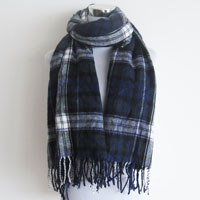 men's acrylic check scarf